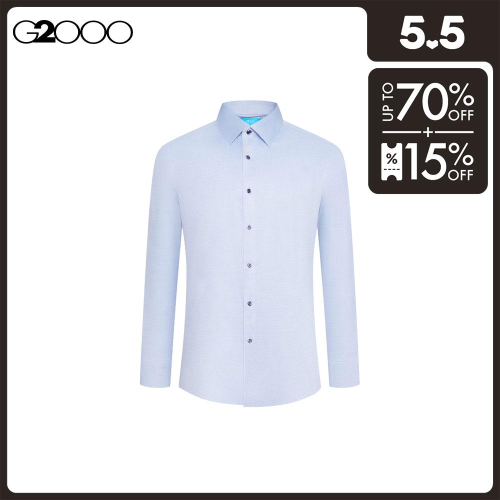 G2000 Men Non-Iron Cotton Spandex Semi Solid Shirt