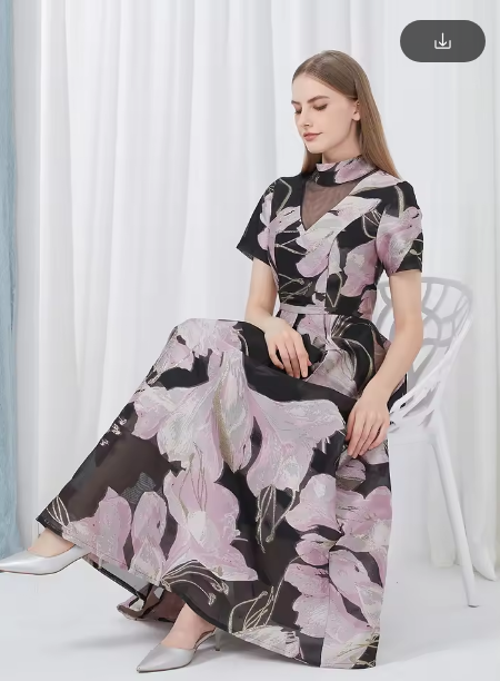 DEVCHATA Luxury Summer Women Dress Party Events Wedding Evening Jacquard Dress Casual Ball Gown Maxi Fashion Dress Clothing